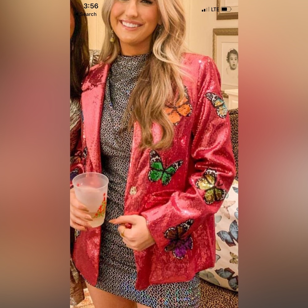 Queen of sparkles butterfly blazer